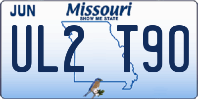 MO license plate UL2T9O