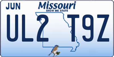 MO license plate UL2T9Z