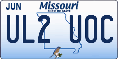 MO license plate UL2U0C
