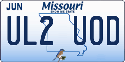 MO license plate UL2U0D