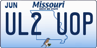 MO license plate UL2U0P