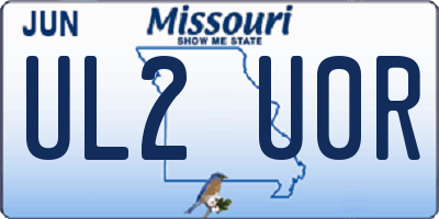 MO license plate UL2U0R