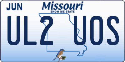 MO license plate UL2U0S