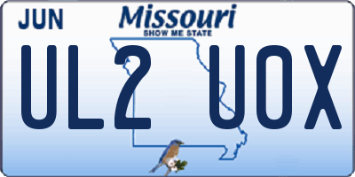 MO license plate UL2U0X