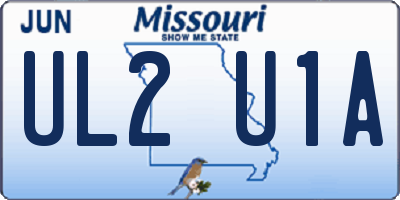MO license plate UL2U1A