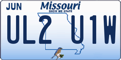 MO license plate UL2U1W