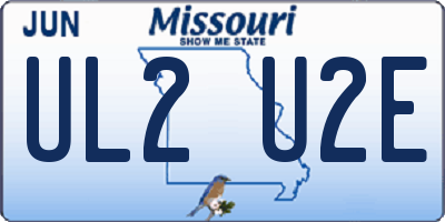 MO license plate UL2U2E