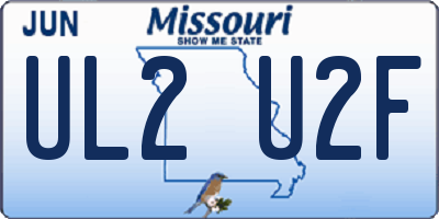 MO license plate UL2U2F