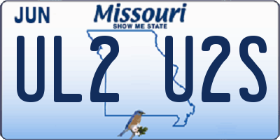 MO license plate UL2U2S