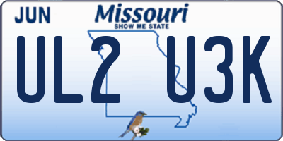 MO license plate UL2U3K