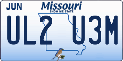 MO license plate UL2U3M