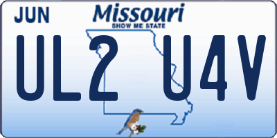 MO license plate UL2U4V