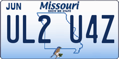 MO license plate UL2U4Z