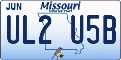 MO license plate UL2U5B