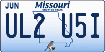 MO license plate UL2U5I