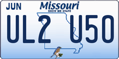 MO license plate UL2U5O