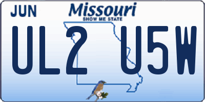 MO license plate UL2U5W