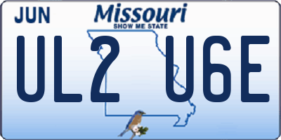 MO license plate UL2U6E