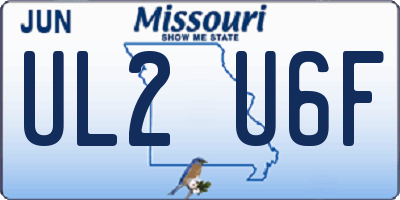 MO license plate UL2U6F