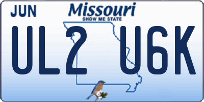 MO license plate UL2U6K
