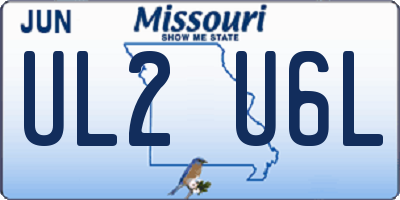 MO license plate UL2U6L