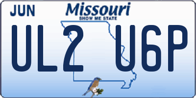 MO license plate UL2U6P