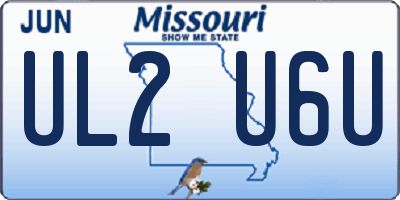 MO license plate UL2U6U