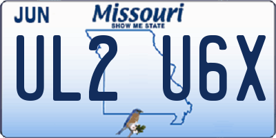 MO license plate UL2U6X