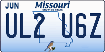 MO license plate UL2U6Z