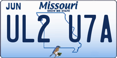 MO license plate UL2U7A