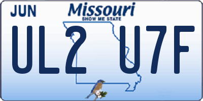 MO license plate UL2U7F