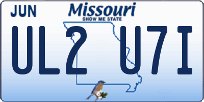 MO license plate UL2U7I