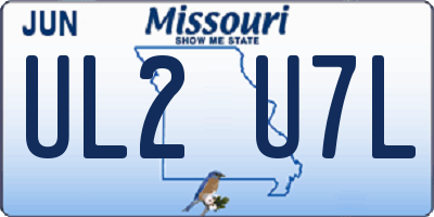 MO license plate UL2U7L