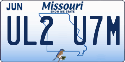 MO license plate UL2U7M