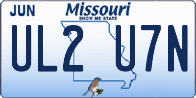 MO license plate UL2U7N