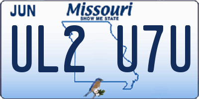 MO license plate UL2U7U