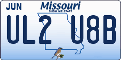 MO license plate UL2U8B