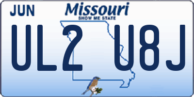 MO license plate UL2U8J