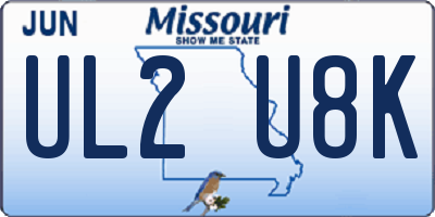 MO license plate UL2U8K