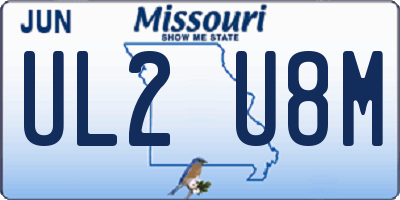 MO license plate UL2U8M