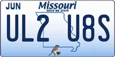 MO license plate UL2U8S