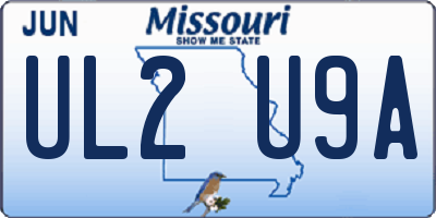 MO license plate UL2U9A
