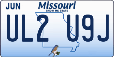 MO license plate UL2U9J