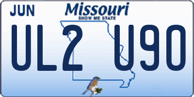 MO license plate UL2U9O