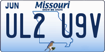 MO license plate UL2U9V