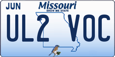 MO license plate UL2V0C