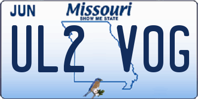 MO license plate UL2V0G