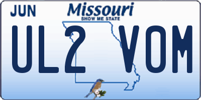 MO license plate UL2V0M