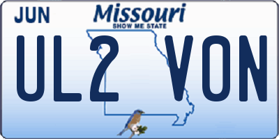 MO license plate UL2V0N