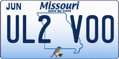 MO license plate UL2V0O